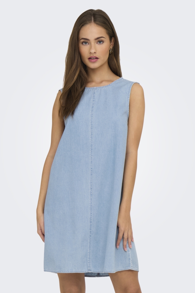 JDYSABRINA ROUND NECK DRESS DNM 15351411 LIGHT BLUE DENIM